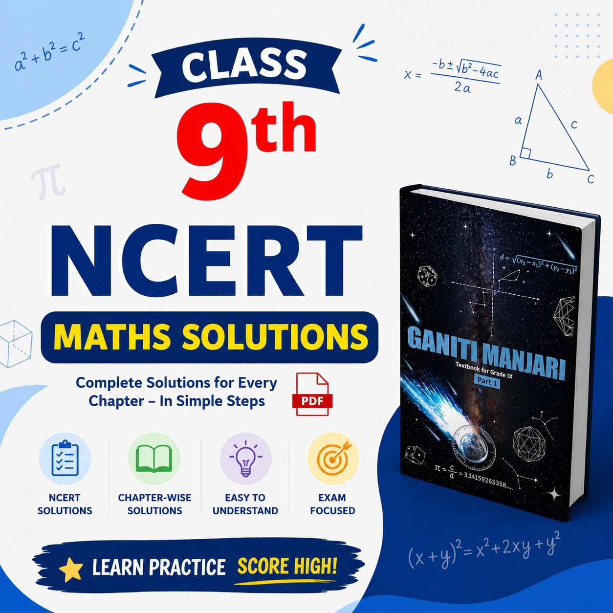 Master Class 9 Maths with Easy NCERT Solutions Ganita Manjari