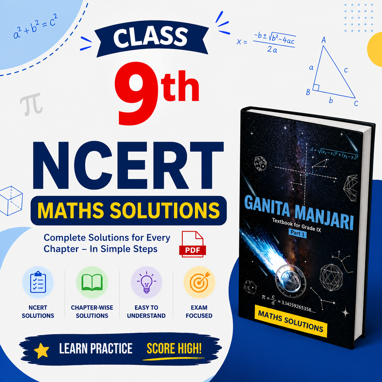 Master Class 9 Maths with Easy NCERT Solutions Ganita Manjari