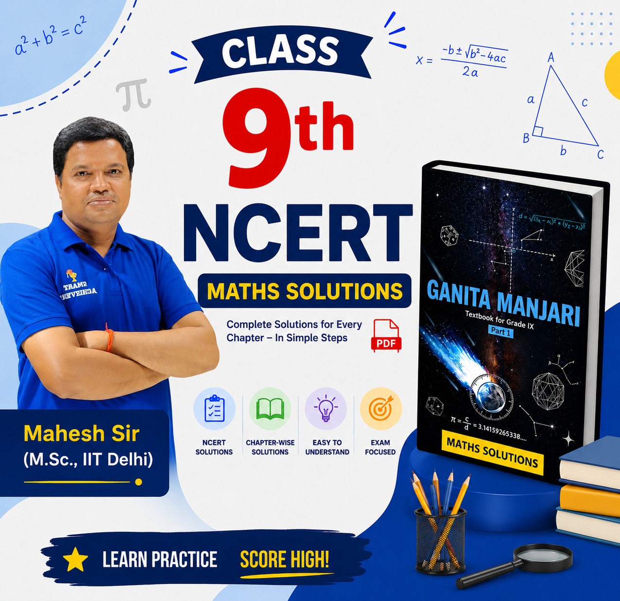 Master Class 9 Maths with Easy NCERT Solutions Ganita Manjari