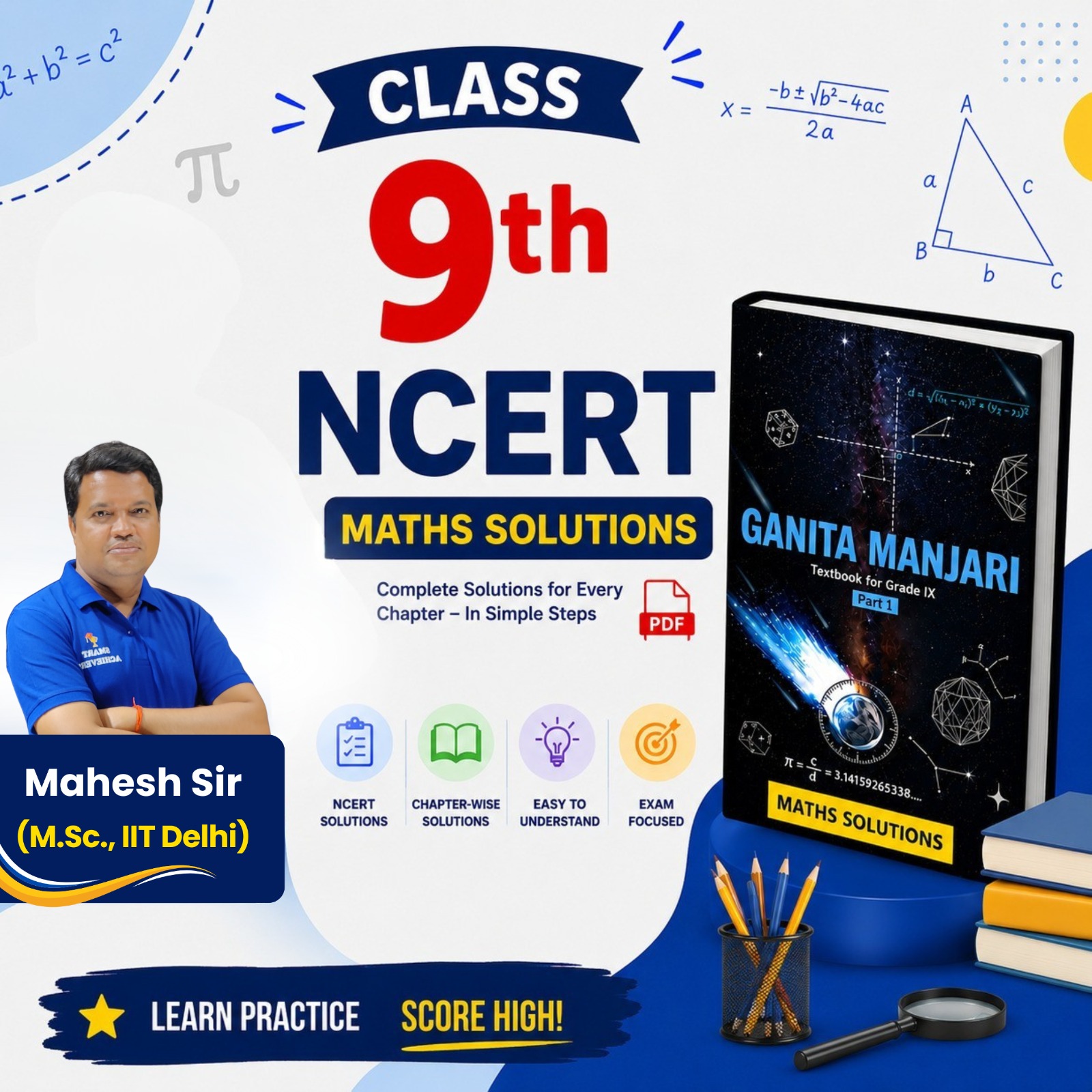 Master Class 9 Maths with Easy NCERT Solutions Ganita Manjari