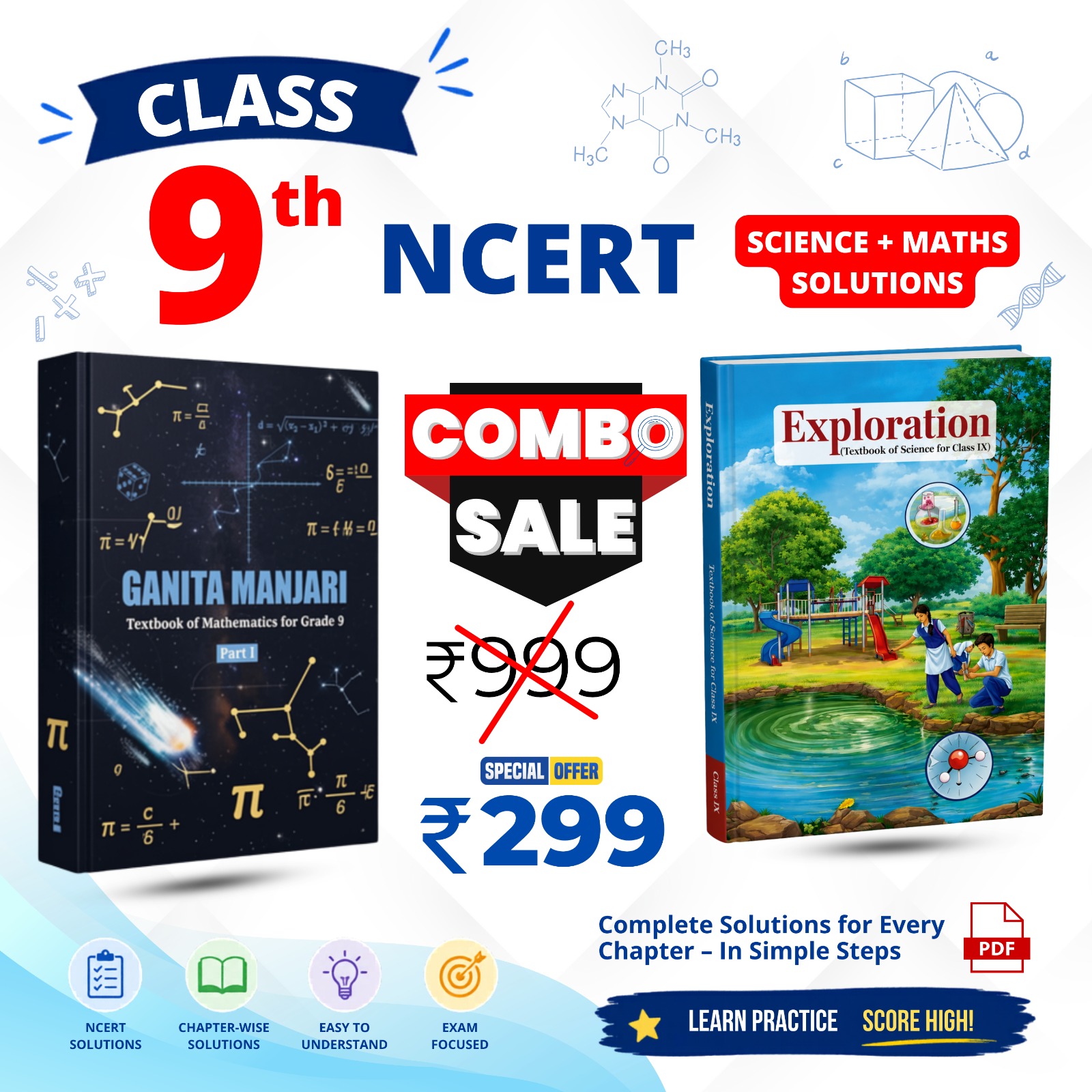 Class 9 Science & Maths NCERT Solutions Combo | Chapter-wise CBSE Answers